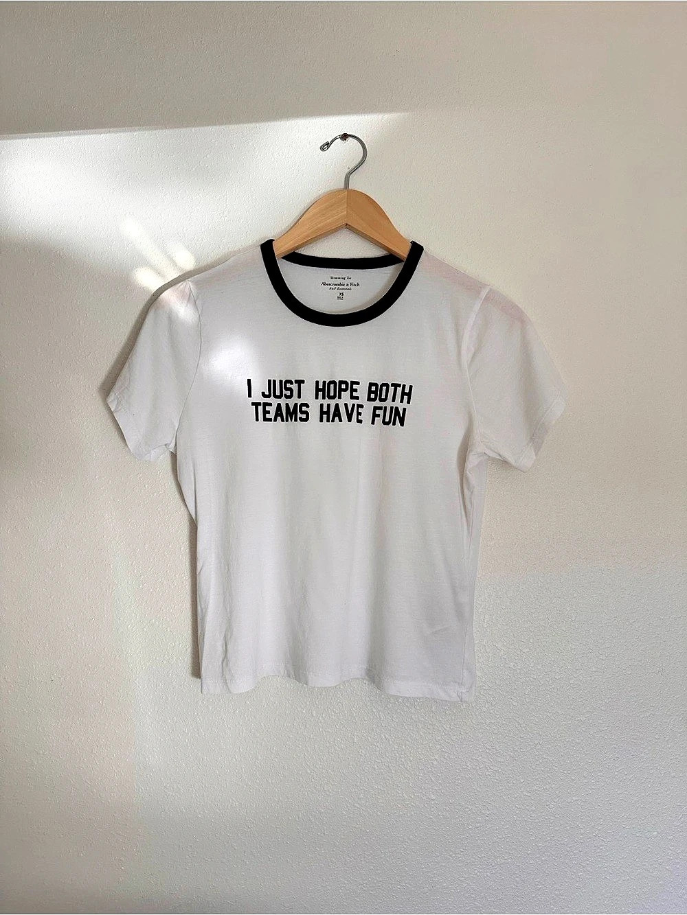 Abercrombie & Fitch I Just Hope Both Teams Have Fun Graphic Ringer Tee
